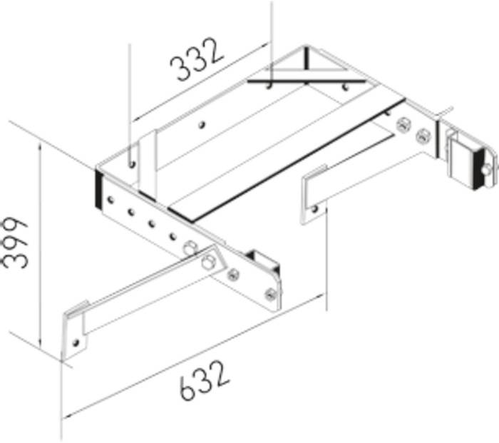 Wandhalter U-Bügel G.13,8kg VA verstellbar f.Wandabstand 400-600mm Zarges