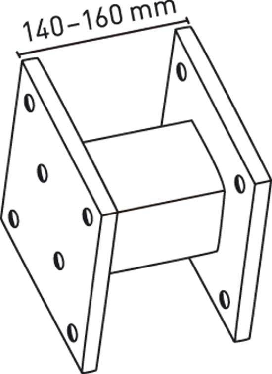 Zarges Distanzsegment 43280 für Podestplatte 140 mm