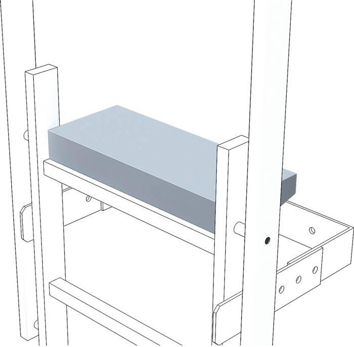 Ausstiegstritt Stufen-B.520mm Stufen-T.150mm G.2,8kg VA Zarges