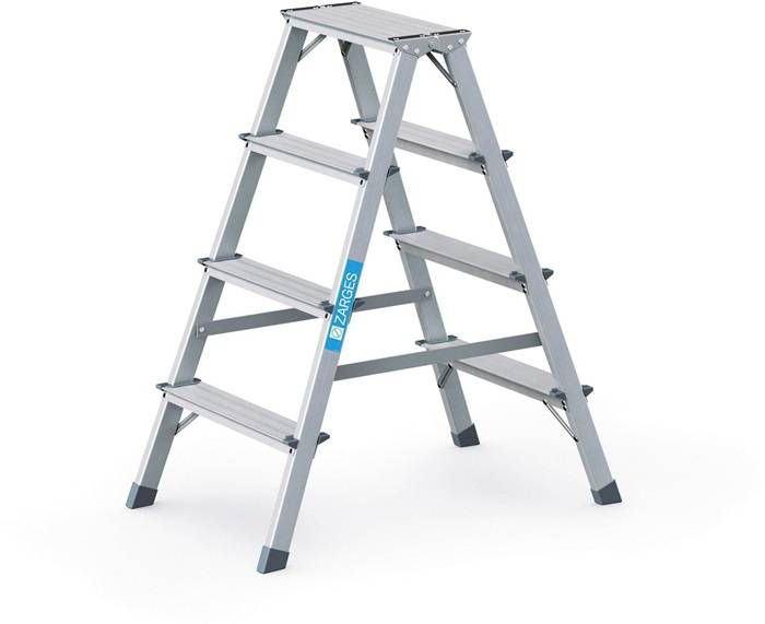 Stufen-Stehleiter Scana B 2x4 Stufen L.0,94m Arbeits-H.2,45m G.3,8kg Zarges