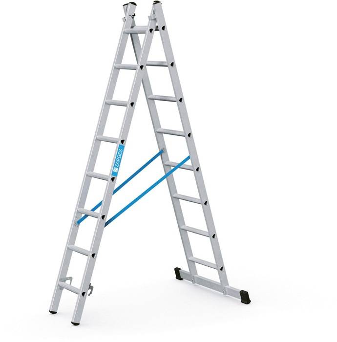 Mehrzweckleiter Combimaster DX 2x8 Sprossen L.2,4-3,82m Arbeits-H.4,9m gebördelt