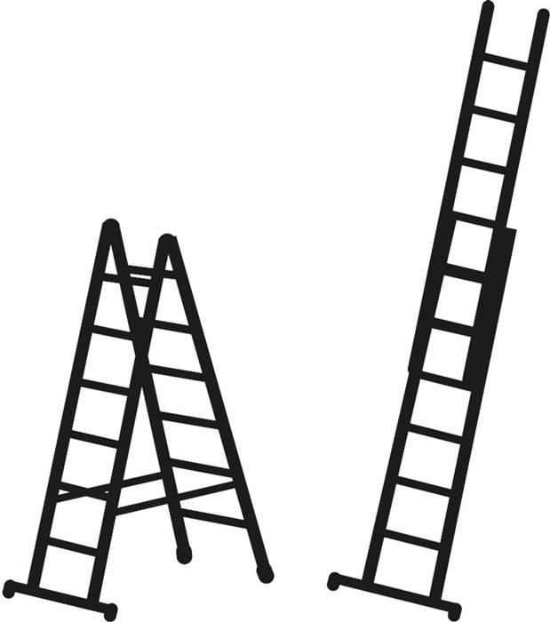 Mehrzweckleiter Combimaster DX 2x8 Sprossen L.2,4-3,82m Arbeits-H.4,9m gebördelt
