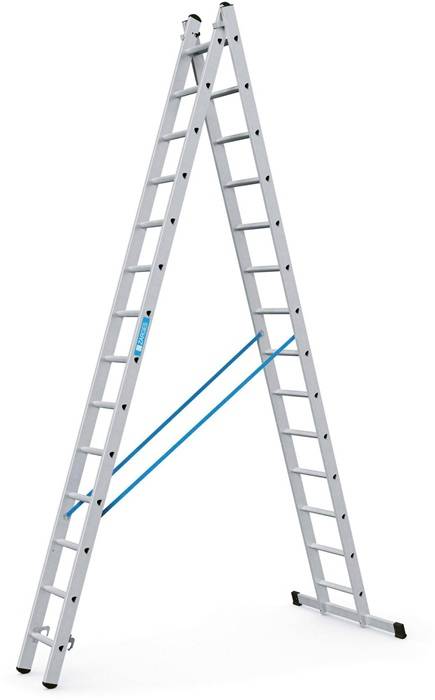 Mehrzweckleiter Combimaster DX 2x14 Sprossen L.4,1-6,9m Arbeits-H.7,6m gebördelt