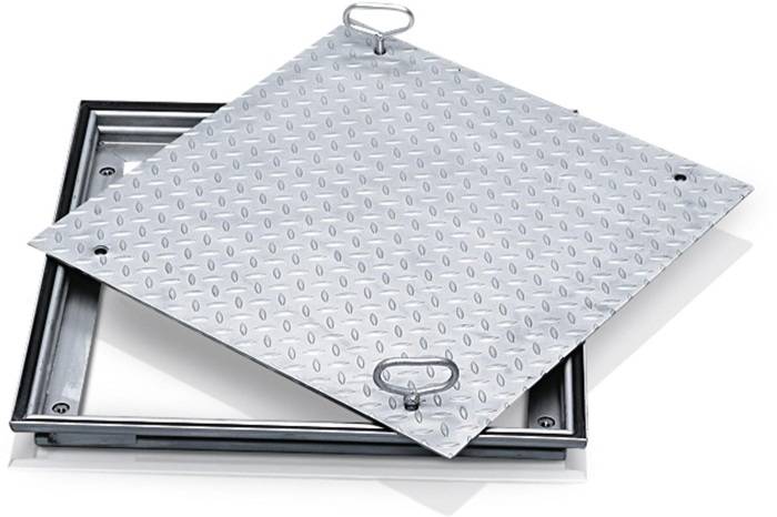 Schachtabdeckung Schachtmaß LW 600x600mm Alu. Außenmaß 760x760mm Zarges