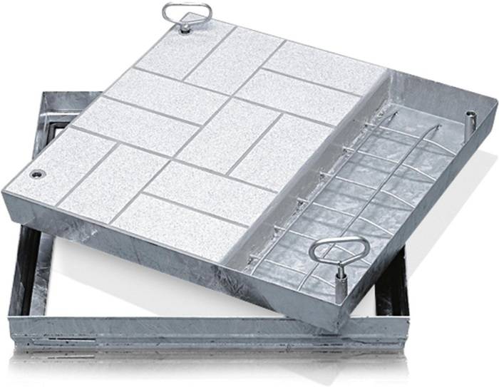 Schachtabdeckung Schachtmaß LW 300x300mm VA Außenmaß 420x420mm Zarges