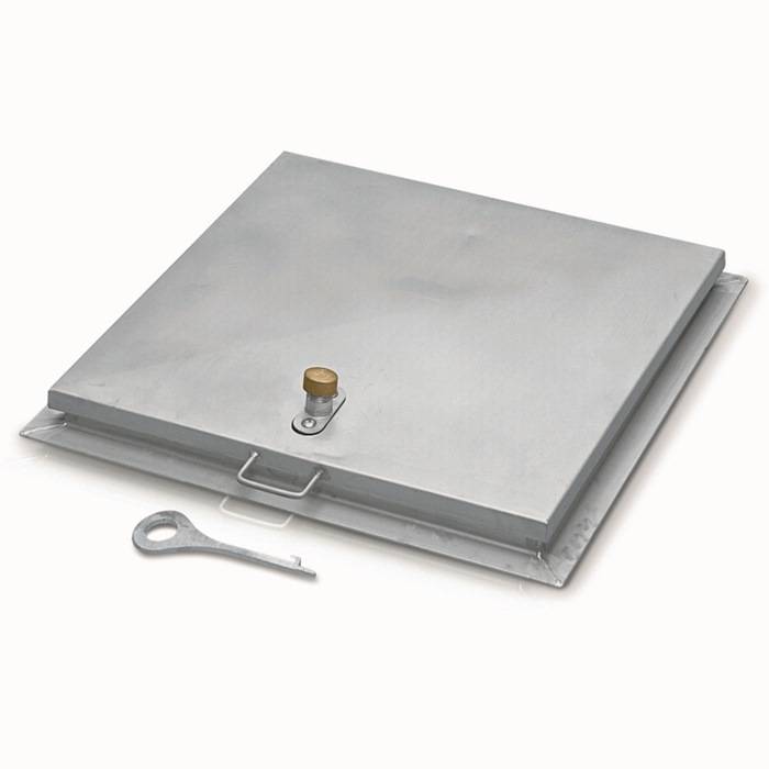 Schachtabdeckung Schachtmaß LW 1200x1200mm V2A eckig m.Gummidichtung/Isolierung