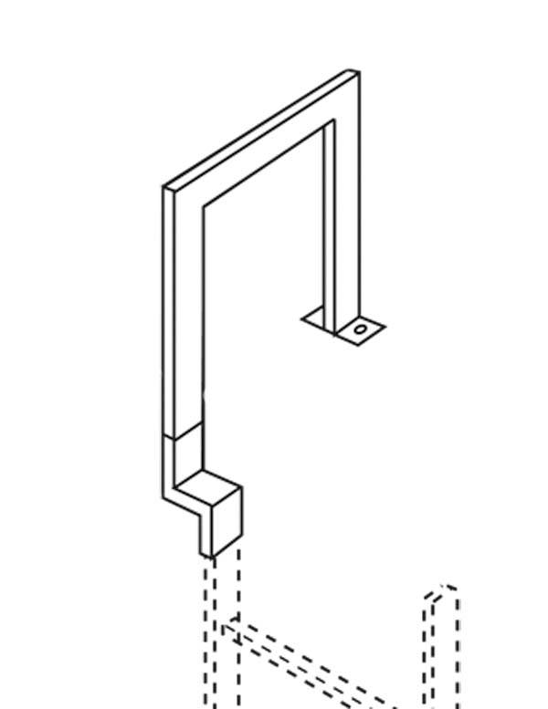 Zarges Übersteigbügel 47227 | 500 mm tief, Edelstahl