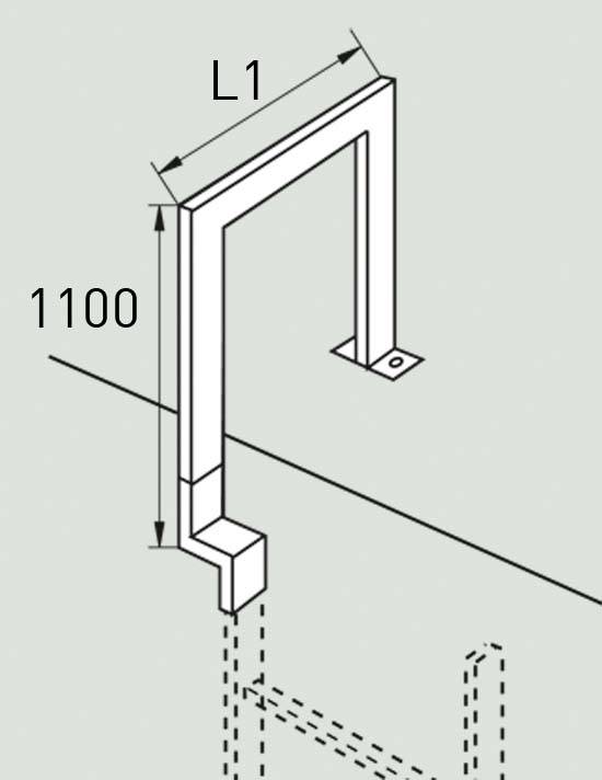 Zarges Übersteigbügel 47243 | 250 mm tief, Stahl verzinkt