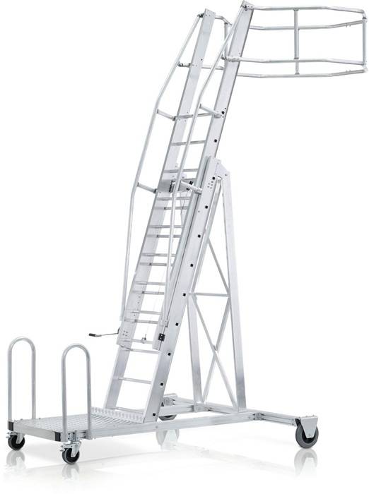 Tankwagenleiter senkr.H.2,77-4,1m m.Stützteil u.beids.Handlauf Zarges