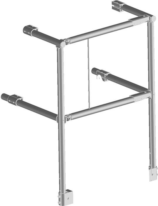 Tankwagenleiter-Plattformgeländer m.Doppelfallschranke Alu. optional Zarges