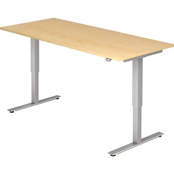 Sitz-Steh-Schreibtisch elektrisch 180x80cm Ahorn/Silber