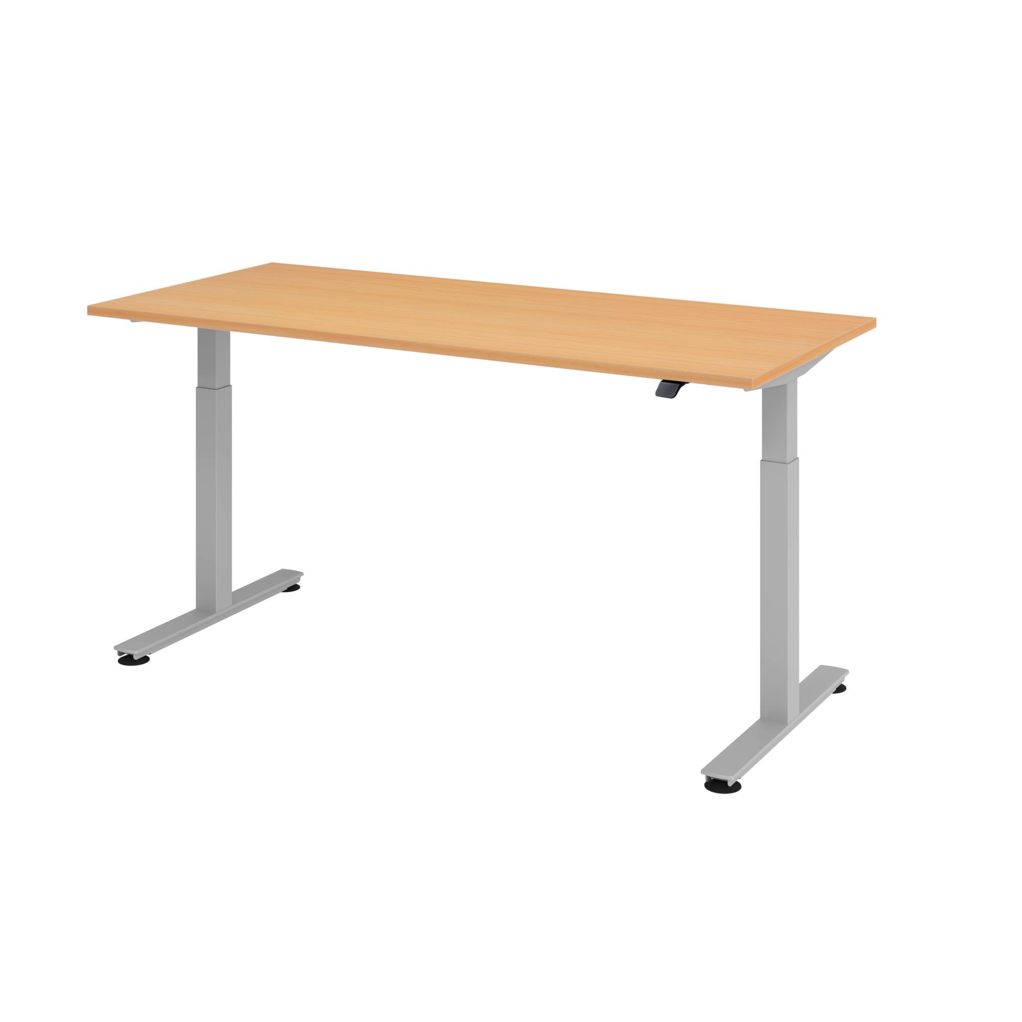 Sitz-Steh-Schreibtisch elektrisch 180x80cm Buche/Silber