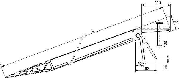 Verladeschiene Aluminium L2500xFB200 mm ohne Rand Tragkraft 400 kg/Paar