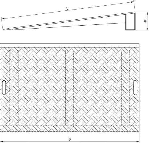 Keilbrücke Aluminium SB L800xB1250 mm Tragkraft 3000 kg - Artikel: 7830307777
