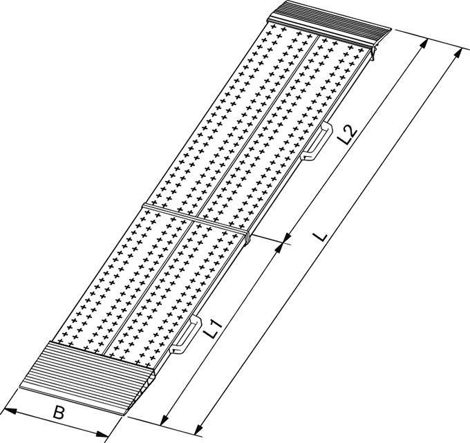 Verladeschiene-Aluminium L2000xB400 mm faltbar Tragkraft 400kg/Paar - Artikel: 7830307887