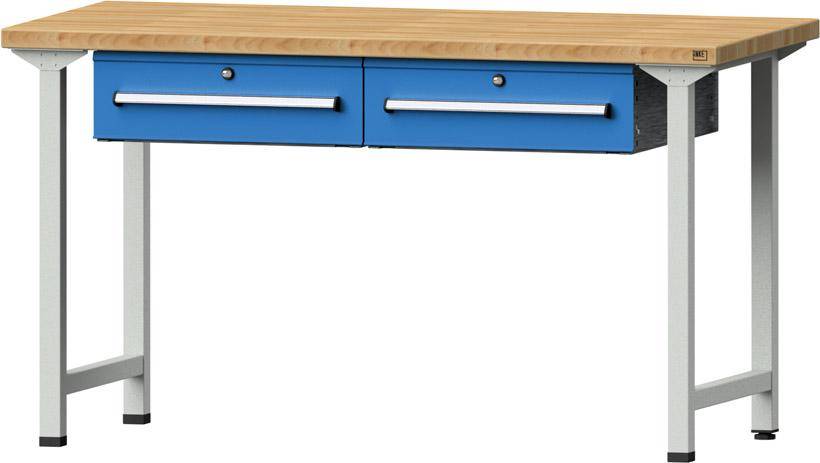 Anke Arbeitstisch B1500xT700xH840mm RAL7035/5012 BMP: 40 mm 2 Schubladen