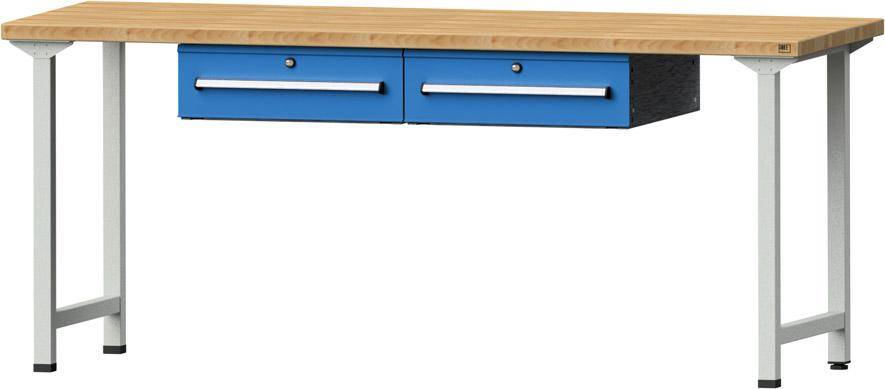Anke Arbeitstisch B2000xT700xH840mm RAL7035/5012 BMP: 40 mm 2 Schubladen