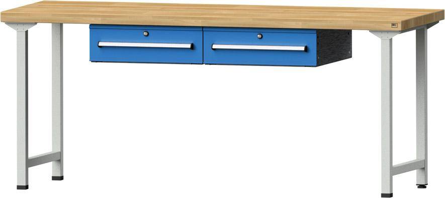 Anke Arbeitstisch B2000xT700xH850mm RAL7035/5012 BMP: 50 mm 2 Schubladen