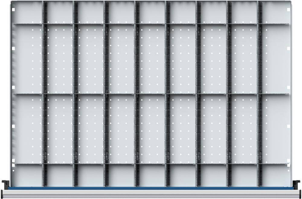 Schubladeneinteilungssatzfür FH210mm 1/9 Teilung f.Schublade B900xT600mm
