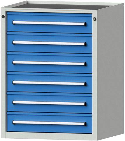 Anke Schubladenschrank B760xT700xH980mm RAL 7035/5012 6 Schubladen