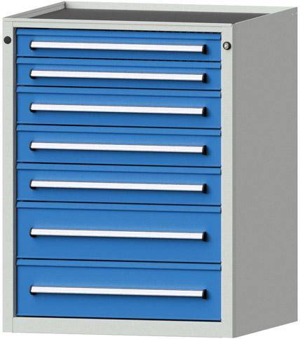 Anke Schubladenschrank B760xT700xH980mm RAL 7035/5012 7 Schubladen