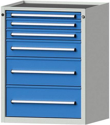 Anke Schubladenschrank B760xT700xH980mm RAL 7035/5012 6 Schubladen