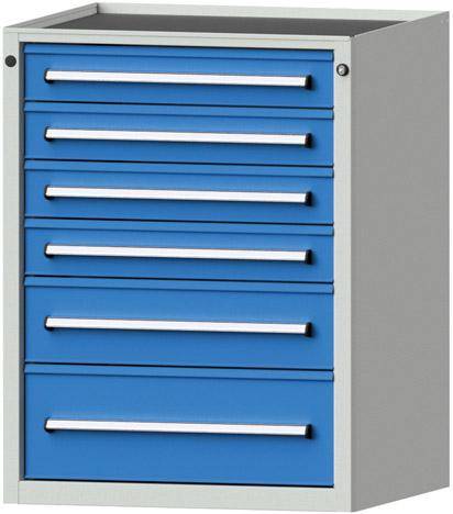 Anke Schubladenschrank B760xT700xH980mm RAL 7035/5012 6 Schubladen