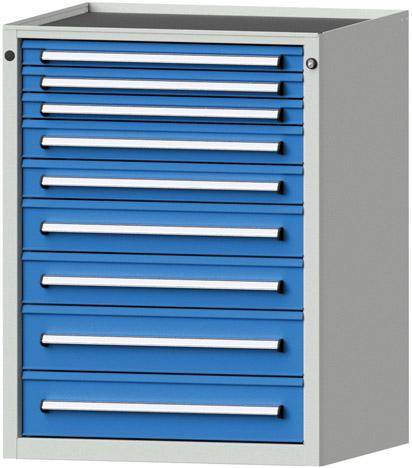 Anke Schubladenschrank B760xT700xH980mm RAL 7035/5012 9 Schubladen