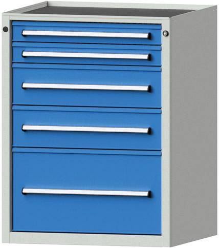 Anke Schubladenschrank B760xT700xH980mm RAL 7035/5012 5 Schubladen