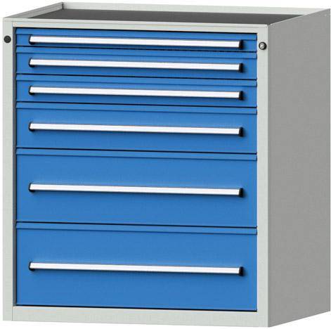 Anke Schubladenschrank B910xT700xH980mm RAL 7035/5012 6 Schubladen