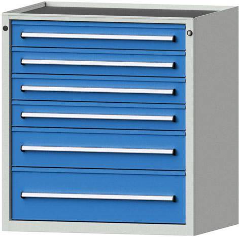 Anke Schubladenschrank B910xT700xH980mm RAL 7035/5012 6 Schubladen