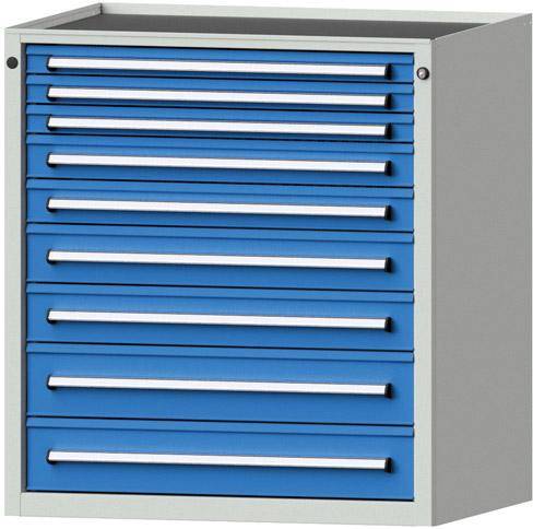 Anke Schubladenschrank B910xT700xH980mm RAL 7035/5012 9 Schubladen