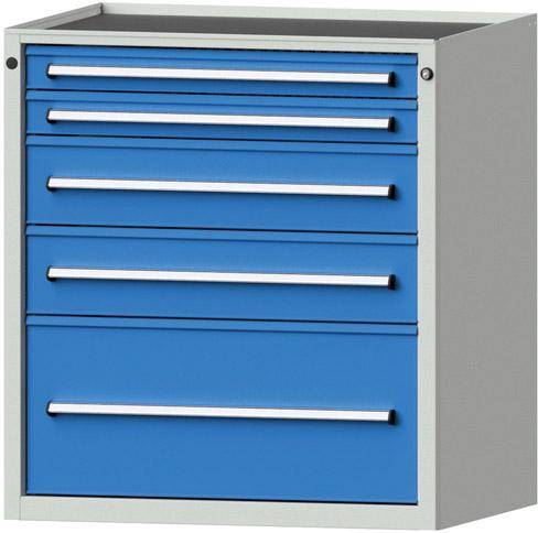 Anke Schubladenschrank B910xT700xH980mm RAL 7035/5012 5 Schubladen