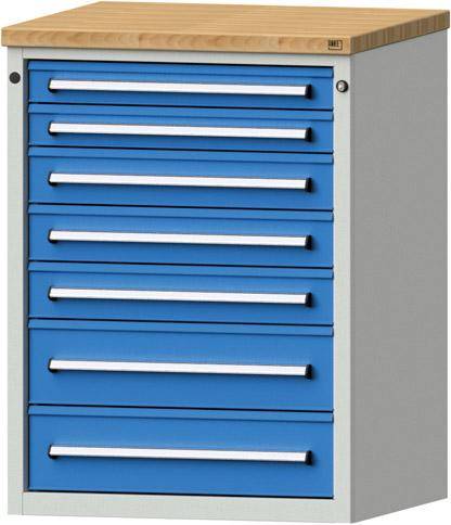 Anke Schubladenschrank B760xT700xH1020mm RAL 7035/5012 7 Schubladen