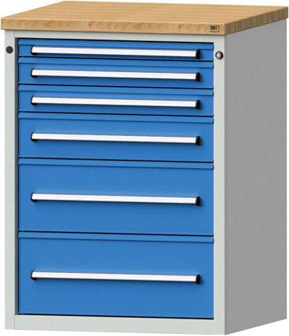 Anke Schubladenschrank B760xT700xH1020mm RAL 7035/5012 6 Schubladen