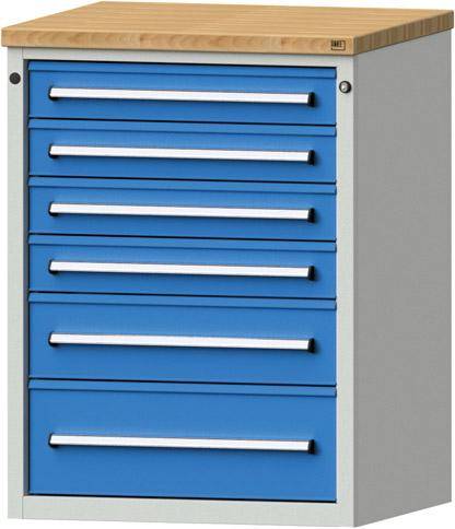 Anke Schubladenschrank B760xT700xH1020mm RAL 7035/5012 6 Schubladen