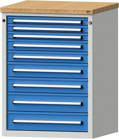 Anke Schubladenschrank B760xT700xH1020mm RAL 7035/5012 9 Schubladen