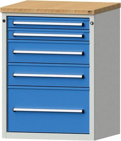 Anke Schubladenschrank B760xT700xH1020mm RAL 7035/5012 5 Schubladen