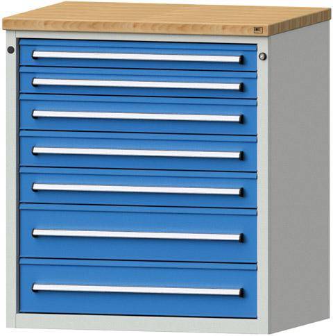 Anke Schubladenschrank B910xT700xH1020mm RAL 7035/5012 7 Schubladen