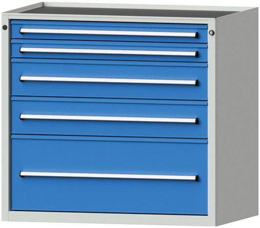 Anke Schubladenschrank B1060xT700xH980mm RAL 7035/5012 5 Schubladen