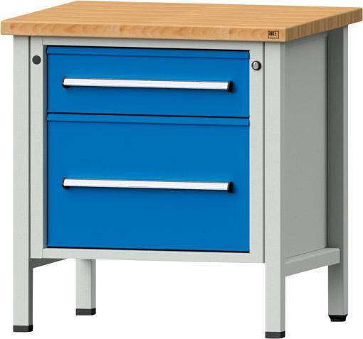 Anke Kastenwerkbank B800xT700xH840mm RAL7035/5012 BMP: 40 mm 2 Schubladen