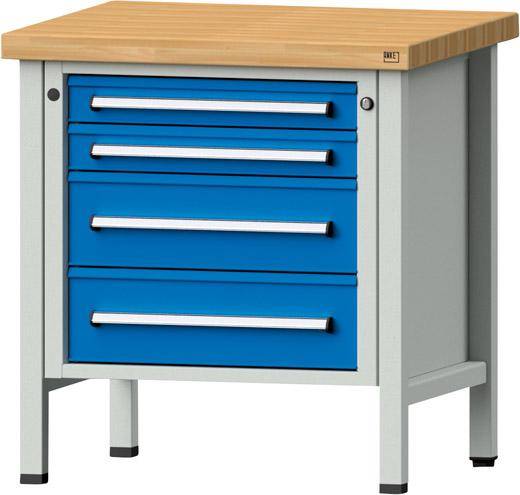 Anke Kastenwerkbank B800xT700xH850mm RAL7035/5012 BMP: 50 mm 4 Schubladen