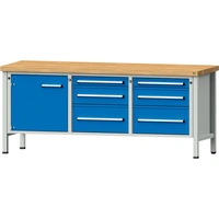 Anke Kastenwerkbank B2000xT700xH850mm RAL7035/5012 BMP: 50 mm 6 Schubladen, 1 Tür Anke Kastenwerkbank B2000xT700xH850mm RAL7035/5012 BMP: 50 mm 6 Schubladen, 1 Tür