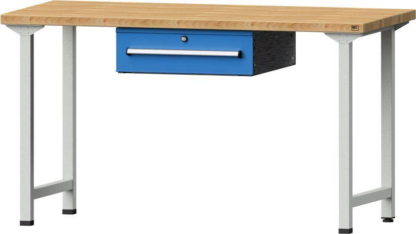 Anke Arbeitstisch B1500xT700xH840mm RAL7035/5012 BMP: 40 mm 1 Schublade