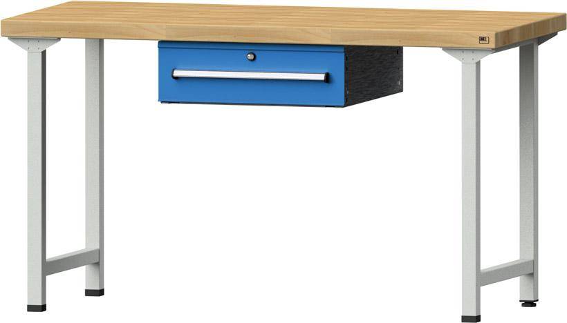 Anke Arbeitstisch B1500xT700xH850mm RAL7035/5012 BMP: 50 mm 1 Schublade