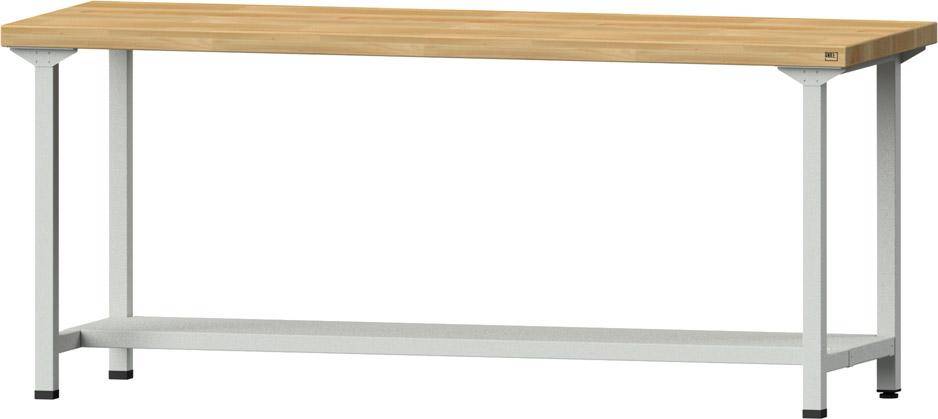 Anke Arbeitstisch B2000xT700xH850mm RAL7035 BMP: 50 mm mit Ablageboden T400mm