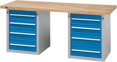Anke Kombi-Werkbank B2000xT700xH850mm RAL7035/5012 BMP: 50 mm 8 Schubladen