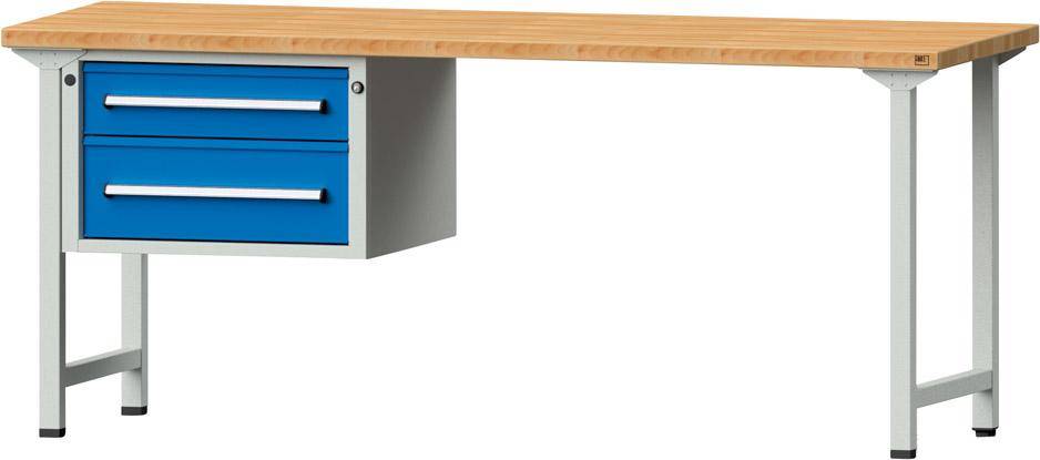 Anke Kombi-Werkbank B2000xT700xH840mm RAL7035/5012 BMP: 40 mm 2 Schubladen