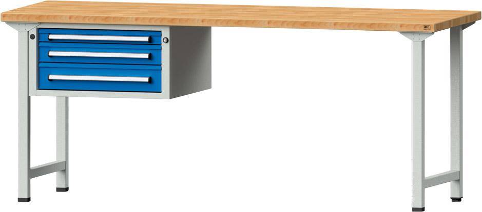 Anke Kombi-Werkbank B2000xT700xH840mm RAL7035/5012 BMP: 40 mm 3 Schubladen