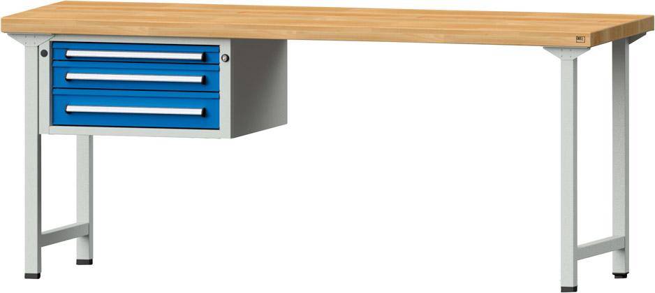 Anke Kombi-Werkbank B2000xT700xH850mm RAL7035/5012 BMP: 50 mm 3 Schubladen